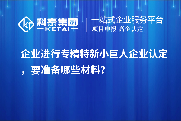 企業(yè)進行專精特新小巨人企業(yè)認(rèn)定，要準(zhǔn)備哪些材料？