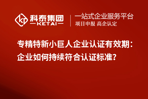 專精特新小巨人企業(yè)認(rèn)證有效期：企業(yè)如何持續(xù)符合認(rèn)證標(biāo)準(zhǔn)？