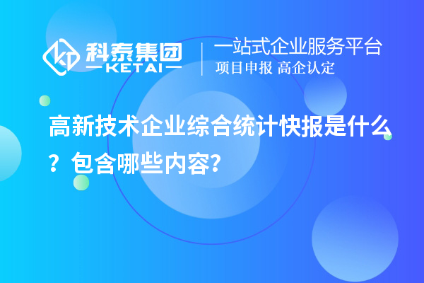 高新技術(shù)企業(yè)綜合統(tǒng)計(jì)快報(bào)是什么？包含哪些內(nèi)容？