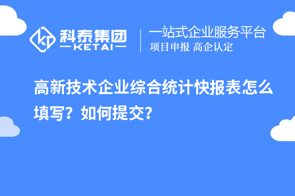 高新技術企業(yè)綜合統(tǒng)計快報表怎么填寫？如何提交？
