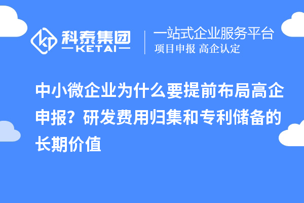中小微企業(yè)為什么要提前布局高企申報(bào)？研發(fā)費(fèi)用歸集和專利儲(chǔ)備的長(zhǎng)期價(jià)值