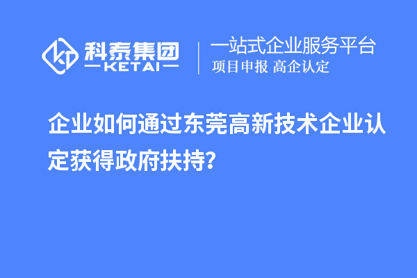 企業(yè)如何通過東莞高新技術企業(yè)認定獲得政府扶持？