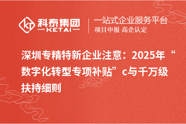 深圳專(zhuān)精特新企業(yè)注意：2025年“數(shù)字化轉(zhuǎn)型專(zhuān)項(xiàng)補(bǔ)貼”c與千萬(wàn)級(jí)扶持細(xì)則