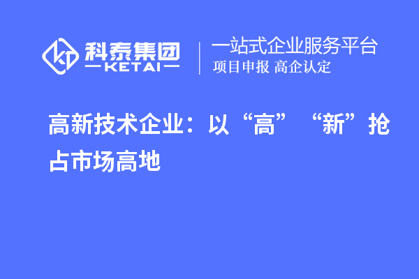 高新技術(shù)企業(yè)：以“高”“新”搶占市場高地