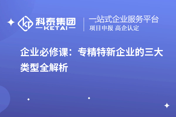 企業(yè)必修課：專精特新企業(yè)的三大類型全解析