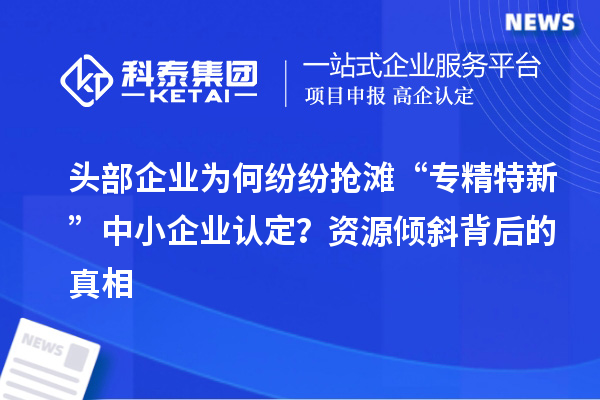 頭部企業(yè)為何紛紛搶灘“專精特新”中小企業(yè)認定？資源傾斜背后的真相