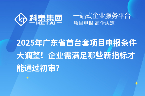 2025年廣東省首臺套項目申報條件大調(diào)整！企業(yè)需滿足哪些新指標才能通過初審？