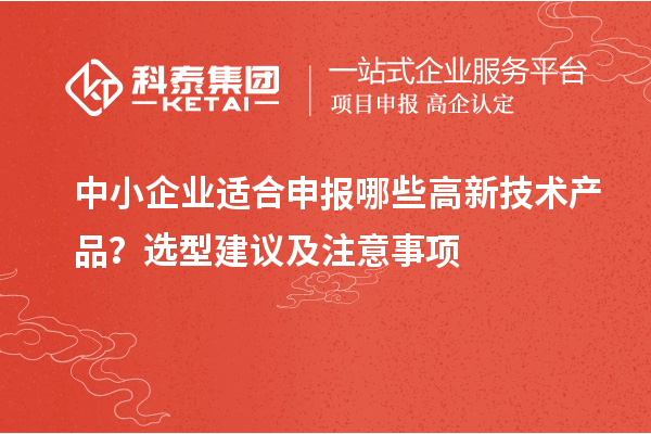 中小企業(yè)適合申報(bào)哪些高新技術(shù)產(chǎn)品？選型建議及注意事項(xiàng)