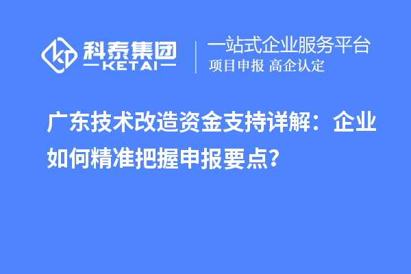 廣東技術(shù)改造資金支持詳解：企業(yè)如何精準(zhǔn)把握申報(bào)要點(diǎn)？