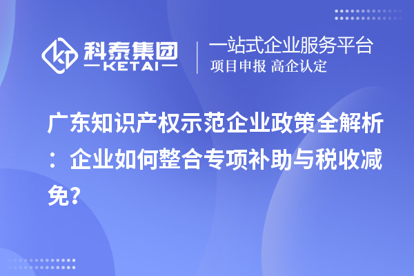 廣東知識產權示范企業(yè)政策全解析：企業(yè)如何整合專項補助與稅收減免？