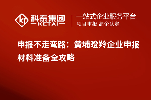 申報不走彎路：黃埔瞪羚企業(yè)申報材料準備全攻略