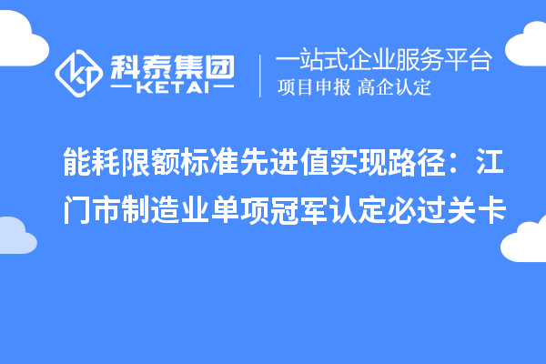 能耗限額標準先進值實現路徑：江門市制造業(yè)單項冠軍認定必過關卡
