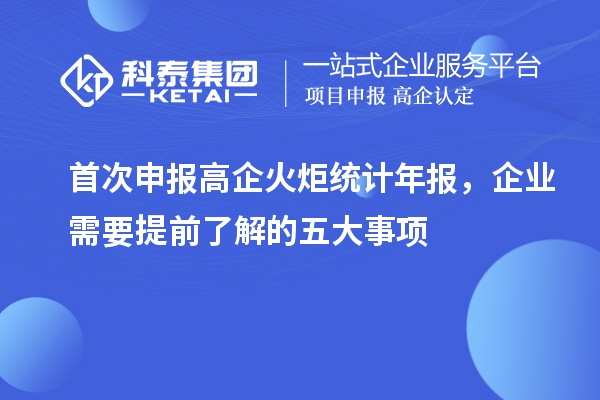 首次申報高企火炬統(tǒng)計年報，企業(yè)需要提前了解的五大事項