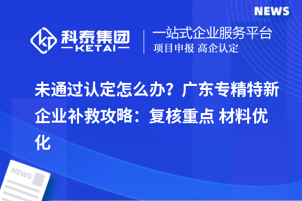 未通過(guò)認(rèn)定怎么辦？廣東專精特新企業(yè)補(bǔ)救攻略：復(fù)核重點(diǎn)+材料優(yōu)化