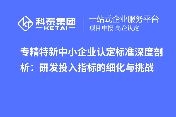 專精特新中小企業(yè)認定標準深度剖析：研發(fā)投入指標的細化與挑戰(zhàn)
