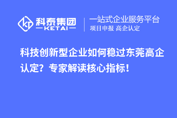 科技創(chuàng)新型企業(yè)如何穩(wěn)過東莞高企認定？專家解讀核心指標！