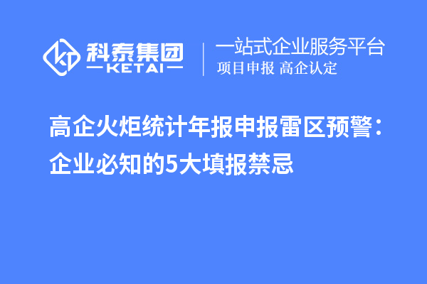 高企火炬統(tǒng)計年報申報雷區(qū)預警：企業(yè)必知的 5 大填報禁忌