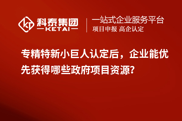 專精特新小巨人認(rèn)定后，企業(yè)能優(yōu)先獲得哪些政府項(xiàng)目資源？