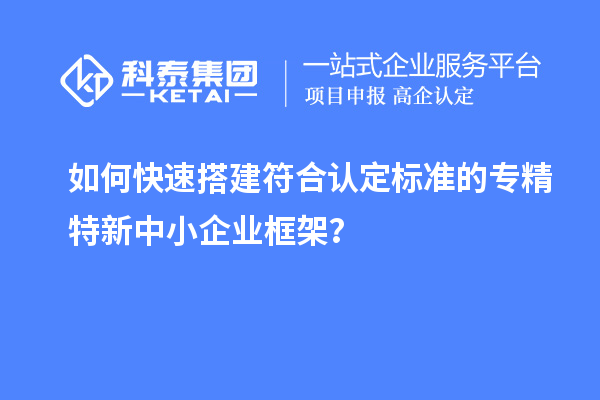 如何快速搭建符合認定標準的專精特新中小企業(yè)框架？
