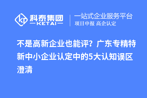 不是高新企業(yè)也能評(píng)？廣東專(zhuān)精特新中小企業(yè)認(rèn)定中的5大認(rèn)知誤區(qū)澄清