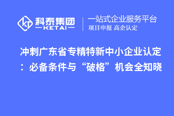 沖刺廣東省專精特新中小企業(yè)認(rèn)定:必備條件與“破格”機(jī)會(huì)全知曉