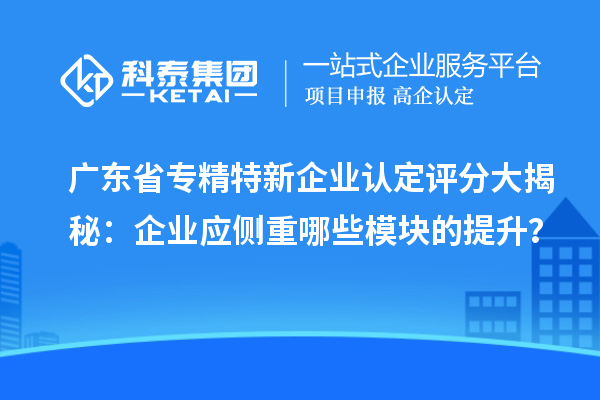 廣東省專精特新中小企業(yè)認定評分大揭秘：企業(yè)應側(cè)重哪些模塊的提升？
