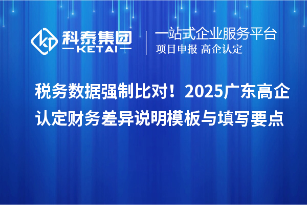稅務(wù)數(shù)據(jù)強(qiáng)制比對(duì)！2025廣東高企認(rèn)定財(cái)務(wù)差異說明模板與填寫要點(diǎn)