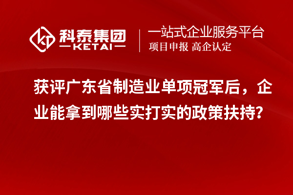 獲評(píng)廣東省制造業(yè)單項(xiàng)冠軍后，企業(yè)能拿到哪些實(shí)打?qū)嵉恼叻龀郑? style=