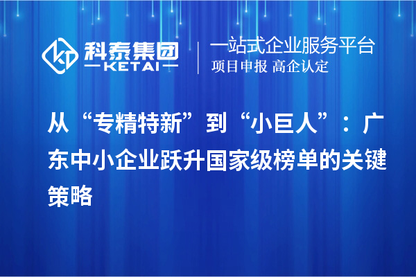 從“專(zhuān)精特新”到“小巨人”：廣東中小企業(yè)躍升國(guó)家級(jí)榜單的關(guān)鍵策略