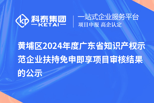 黃埔區(qū)2024年度廣東省知識產(chǎn)權(quán)示范企業(yè)扶持免申即享項目審核結(jié)果的公示
