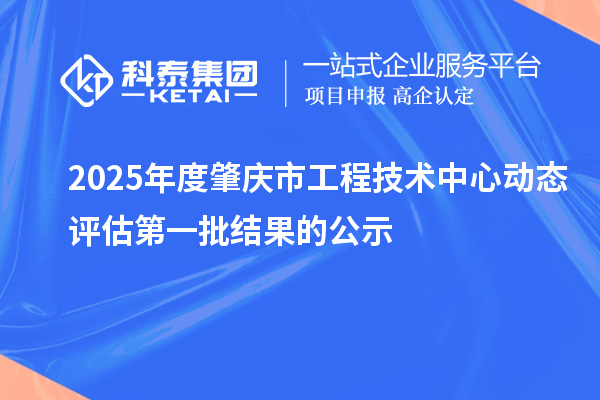 2025年度肇慶市工程技術(shù)中心動態(tài)評估第一批結(jié)果的公示