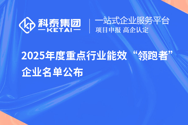 2025年度重點(diǎn)行業(yè)能效“領(lǐng)跑者”企業(yè)名單公布