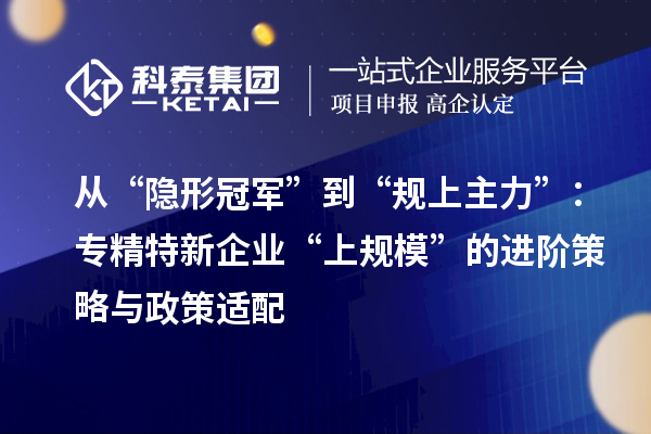 從“隱形冠軍”到“規(guī)上主力”：專精特新企業(yè)“上規(guī)?！钡倪M(jìn)階策略與政策適配