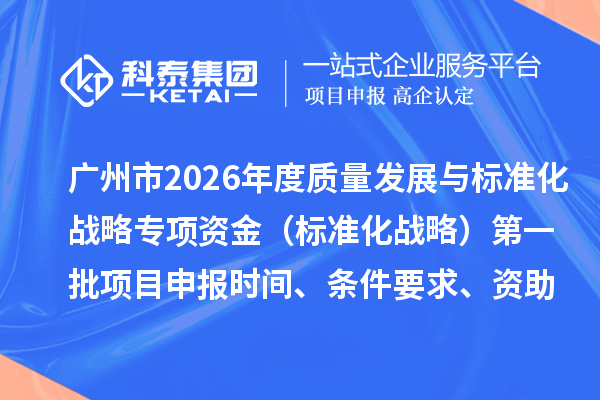 廣州市2026年度質(zhì)量發(fā)展與標(biāo)準(zhǔn)化戰(zhàn)略專項(xiàng)資金（標(biāo)準(zhǔn)化戰(zhàn)略）第一批項(xiàng)目申報時間、條件要求、資助獎勵