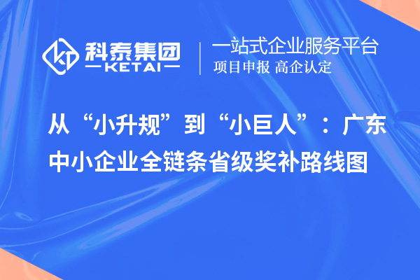從“小升規(guī)”到“小巨人”:廣東中小企業(yè)全鏈條省級獎補路線圖