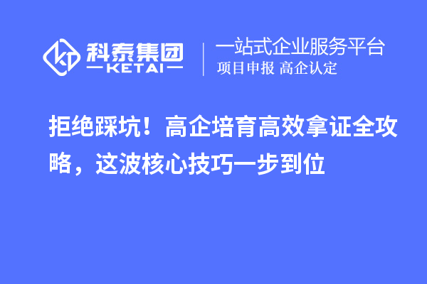 拒絕踩坑！高企培育高效拿證全攻略，這波核心技巧一步到位