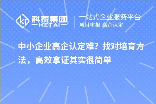 中小企業(yè)高企認(rèn)定難？找對(duì)培育方法，高效拿證其實(shí)很簡單